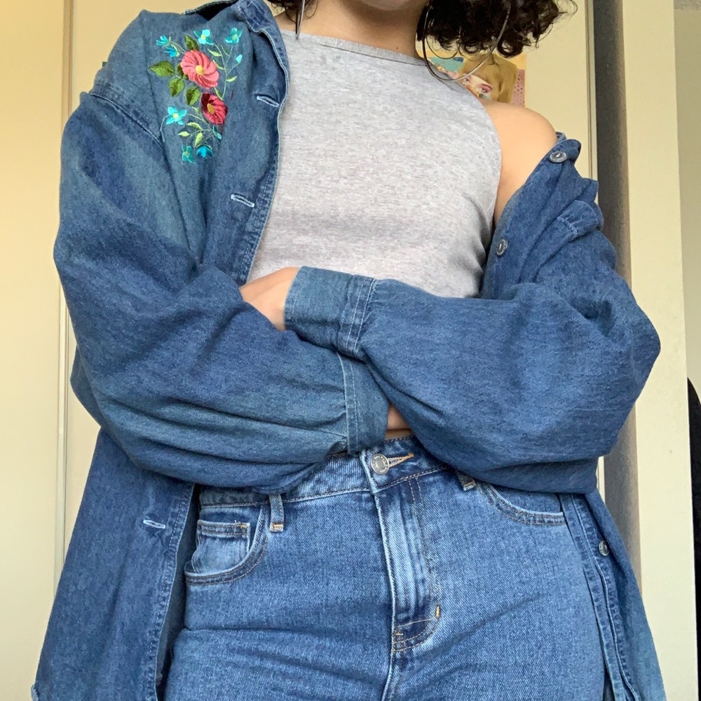 oversized denim shirt